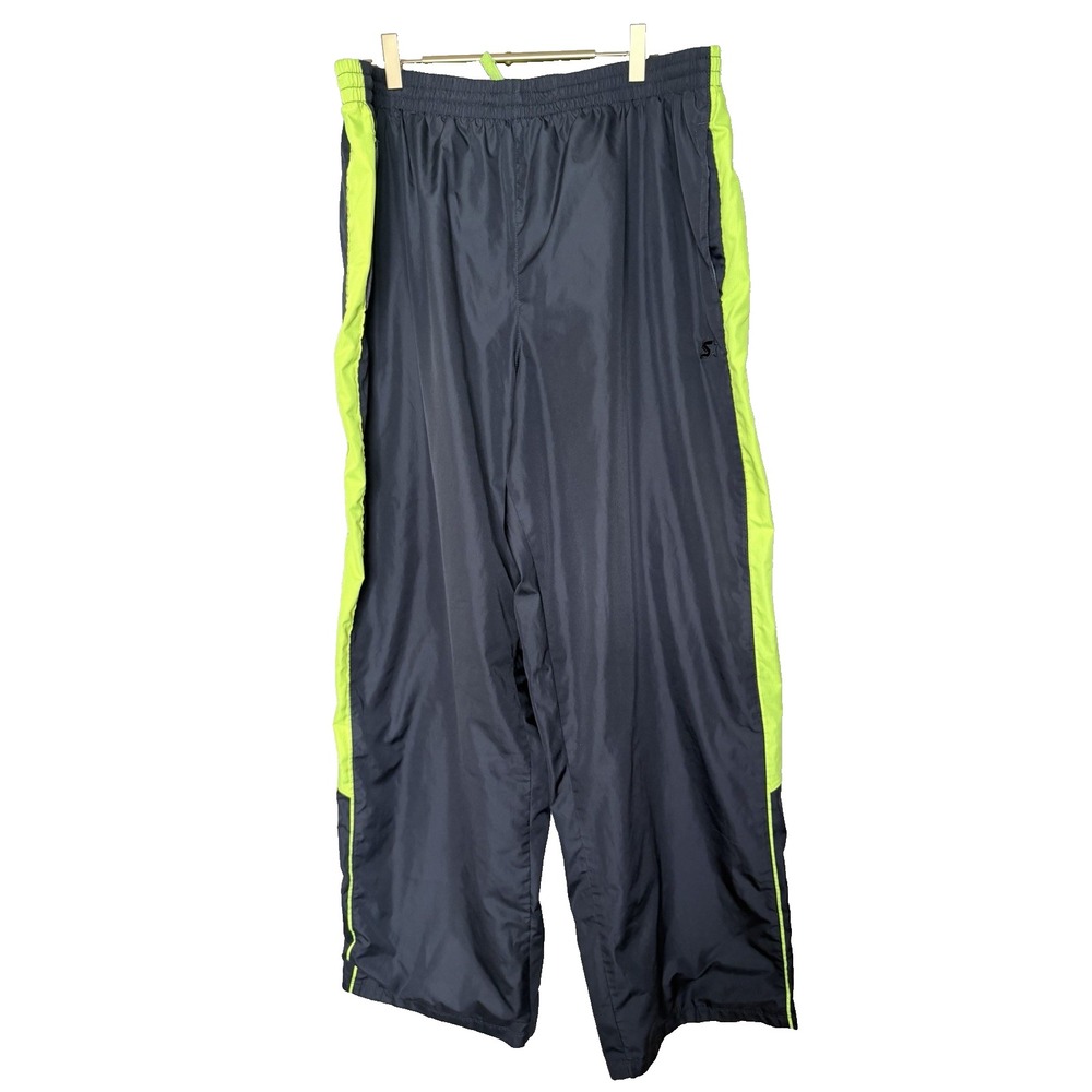 Y2K Starter Striped Track Pants Men's‎ XL Wide Leg Baggy Warm Up Athletic